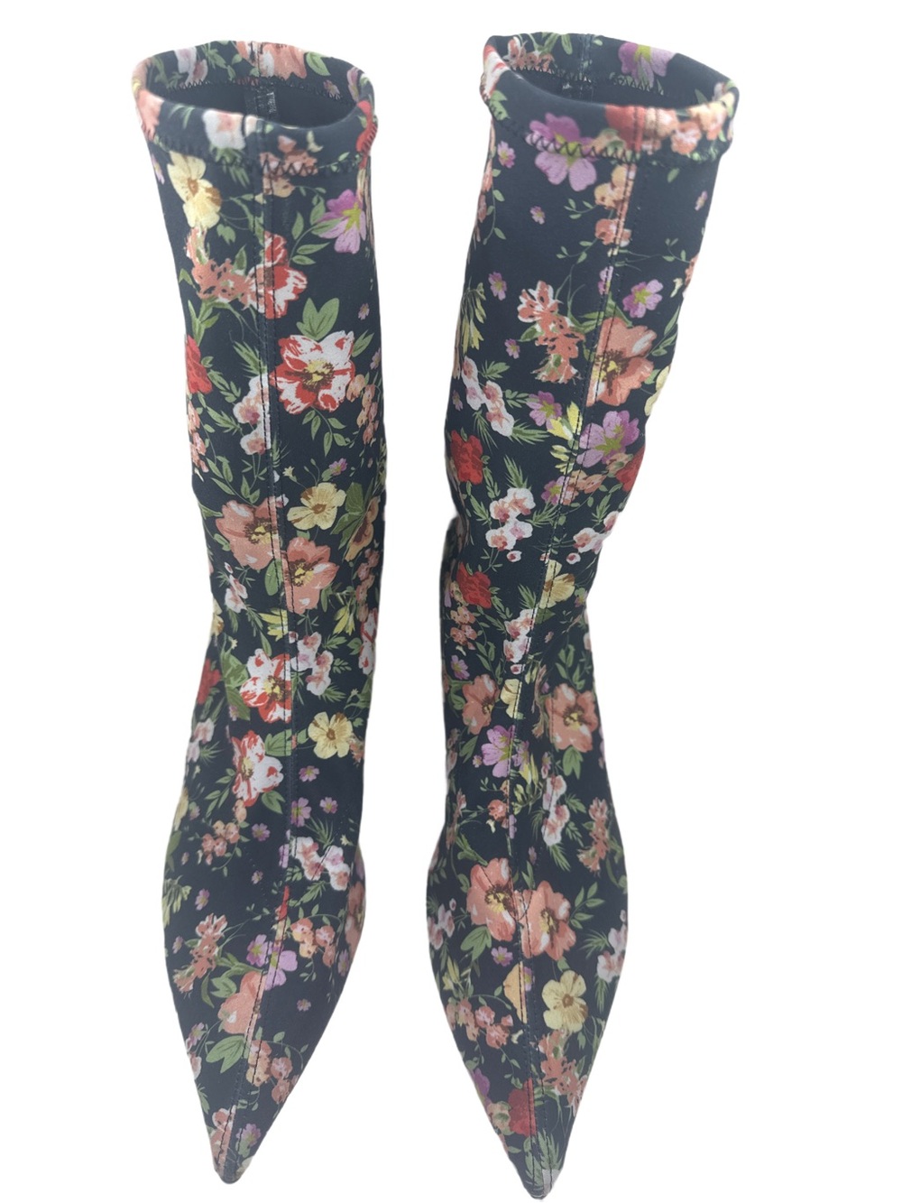 Zara Woman Floral Print Sock Ankle Boots Pointed Toe EU 41 US 10